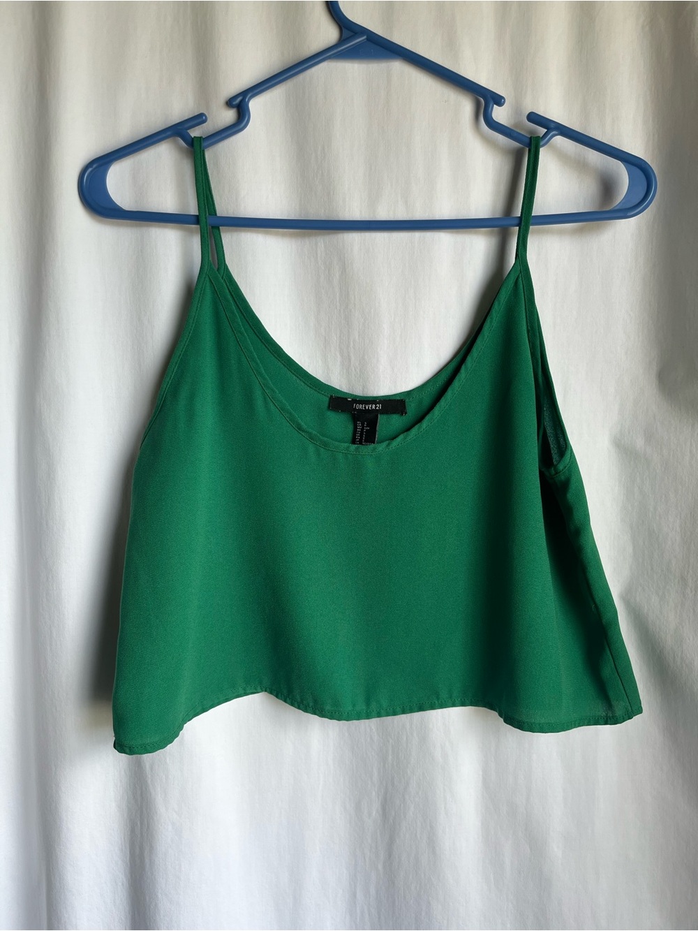 Forever 21 Green Spaghetti Strap Crop Top